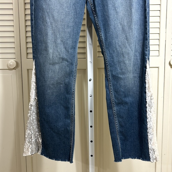 Pilcro and the Letterpress Wide Leg Crop High Waisted Denim Jeans Size 29 - Picture 5 of 13